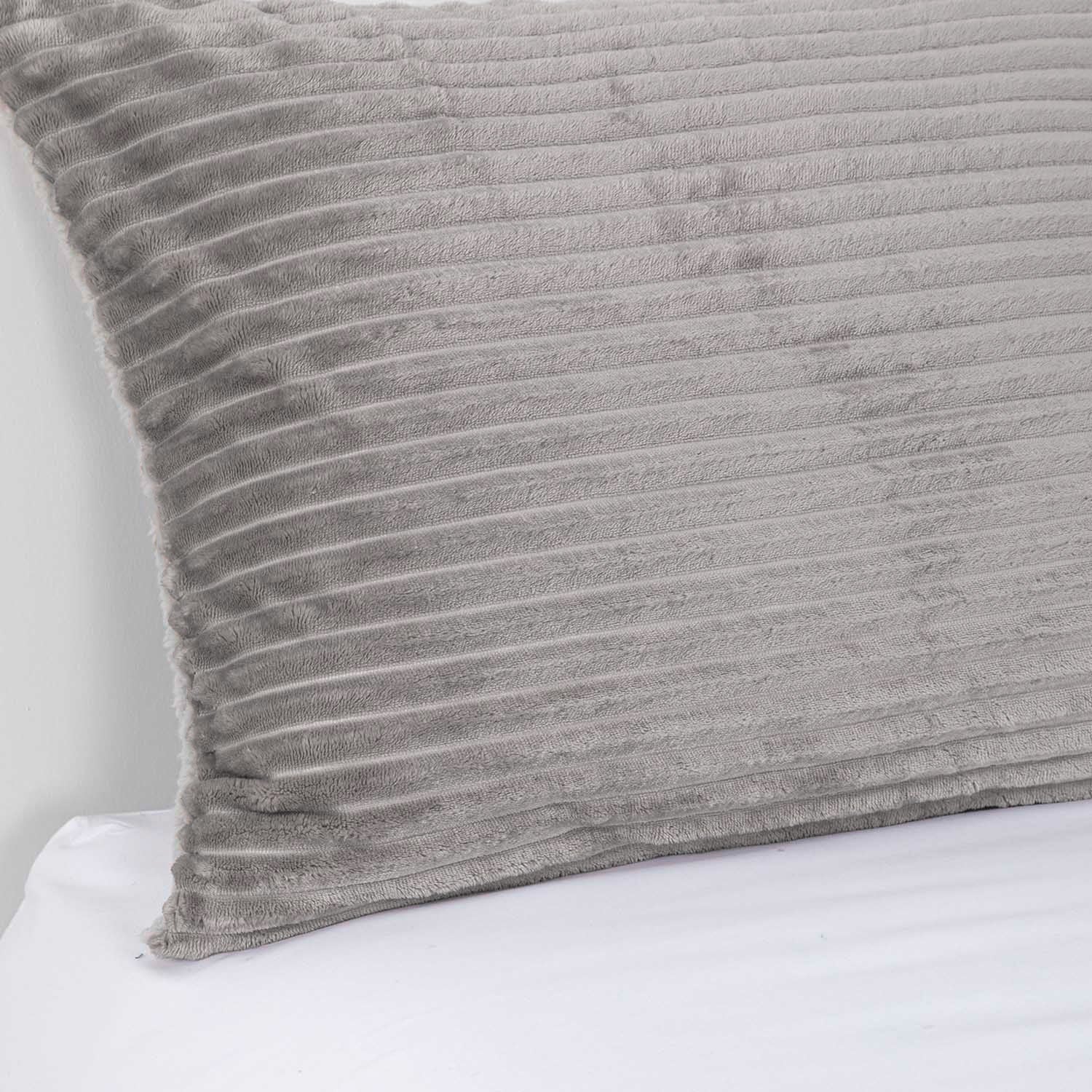 Cobertor  Reversible Sherpa 2 Plazas Cotelón Gris DIB