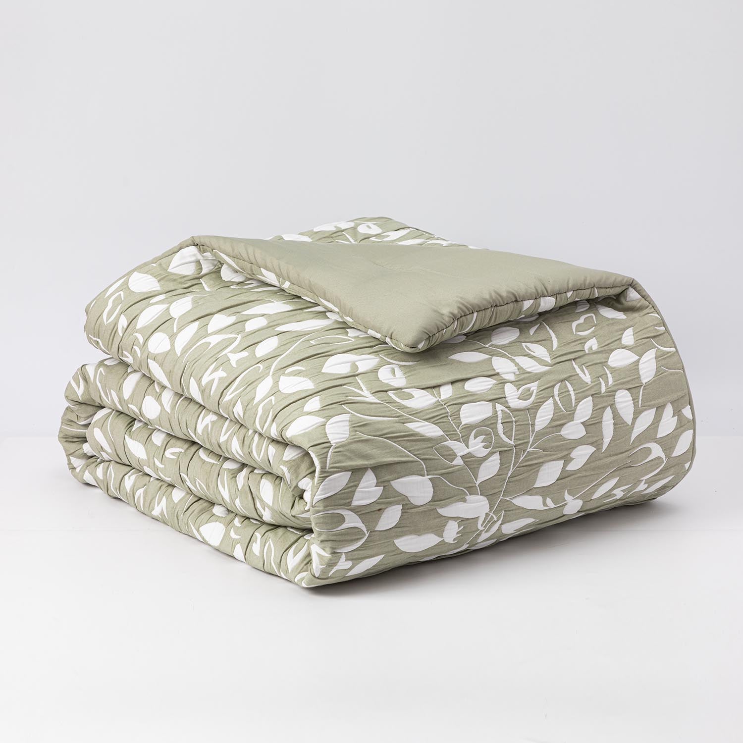 Cobertor Jacquard 1.5P Hojas Verde DIB