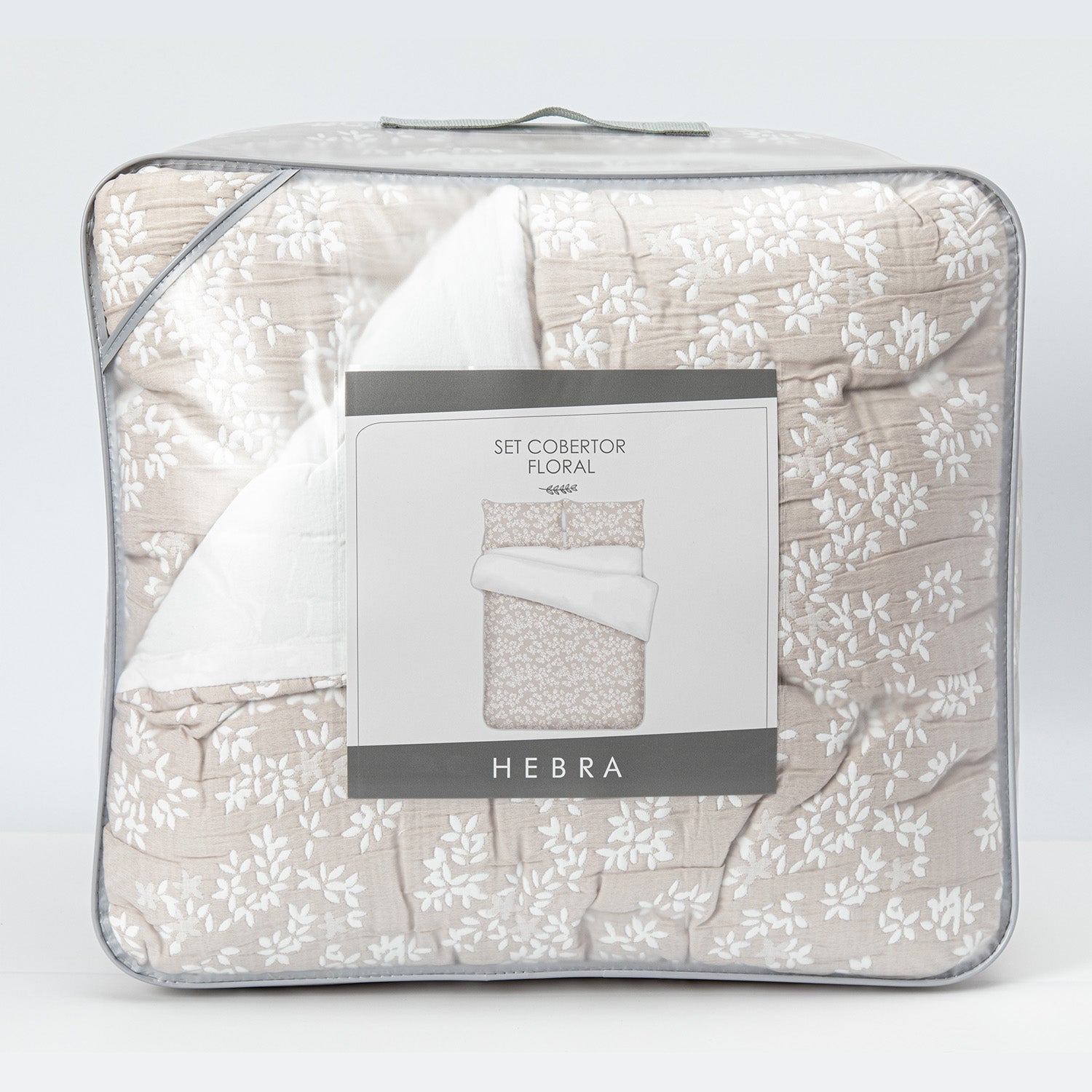 Cobertor Floral 2P Flores Beige Hebra