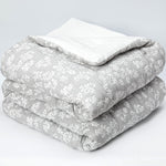 Cobertor Floral 2P Flores Gris Hebra