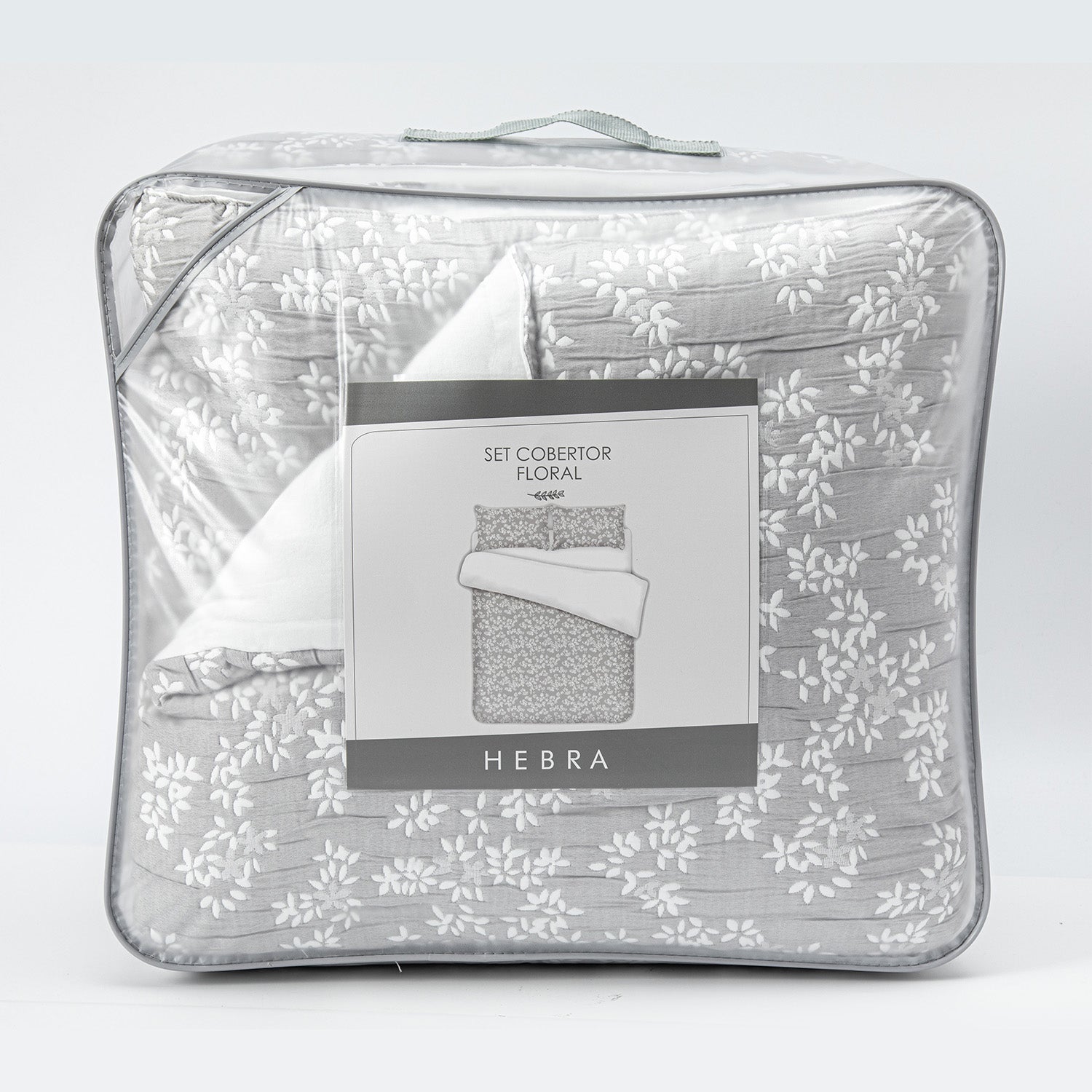 Cobertor Floral King Flores Gris Hebra