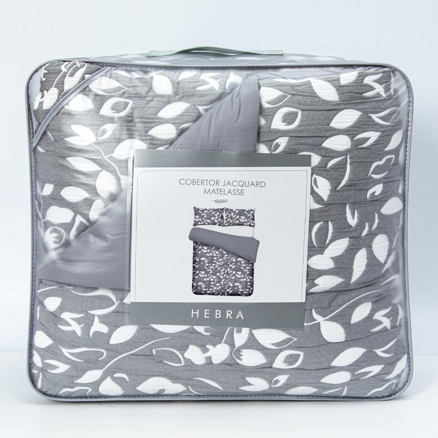 Cobertor Jacquard King Hojas Gris DIB