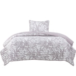 Quilt Reversible Estam 1.5P Flores Gris DIB