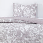 Quilt Reversible Estam 1.5P Flores Gris DIB