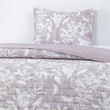 Quilt Reversible Estam 1.5P Flores Gris DIB