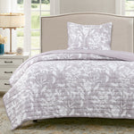 Quilt Reversible Estam 1.5P Flores Gris DIB