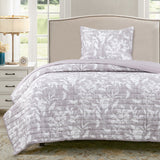 Quilt Reversible Estam 1.5P Flores Gris DIB