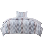 Quilt Reversible Estam 1.5P Zigzag Beige DIB