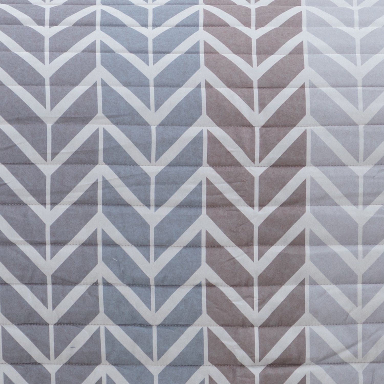 Quilt Reversible Estam 1.5P Zigzag Beige DIB