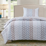 Quilt Reversible Estam 1.5P Zigzag Beige DIB
