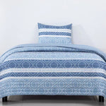 Quilt Reversible Estam 1.5P Rayas Azul DIB