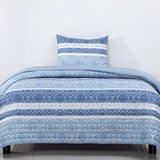 Quilt Reversible Estam 1.5P Rayas Azul DIB