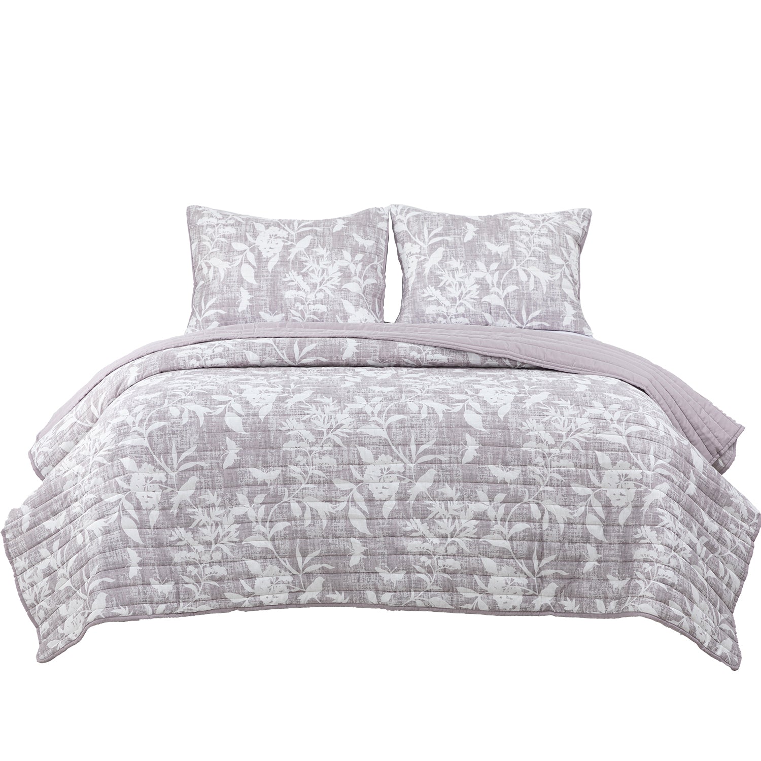 Quilt Reversible Estam 2P Flores Gris DIB