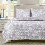 Quilt Reversible Estam 2P Flores Gris DIB