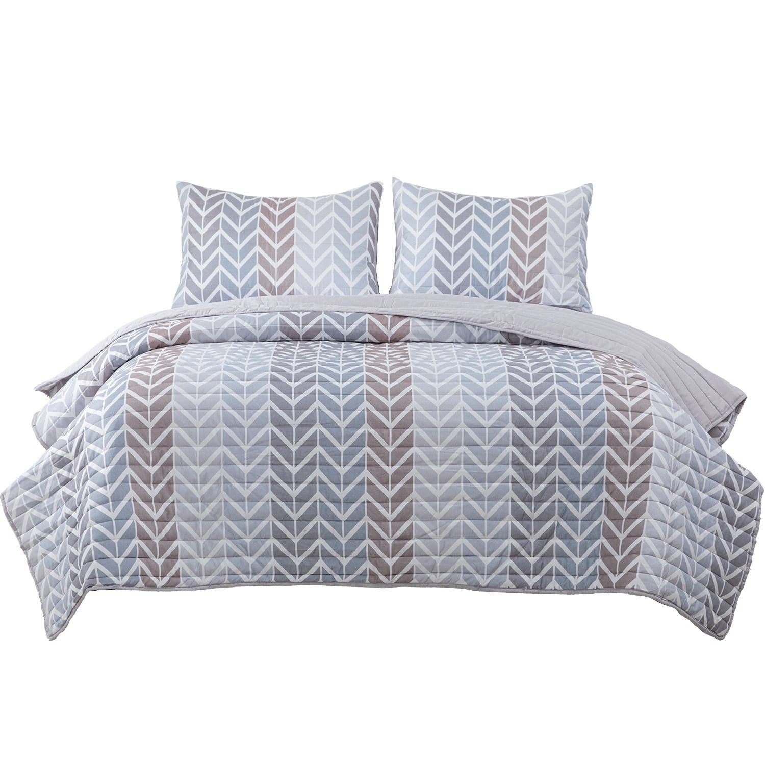 Quilt Reversible Estam 2P Zigzag Beige DIB
