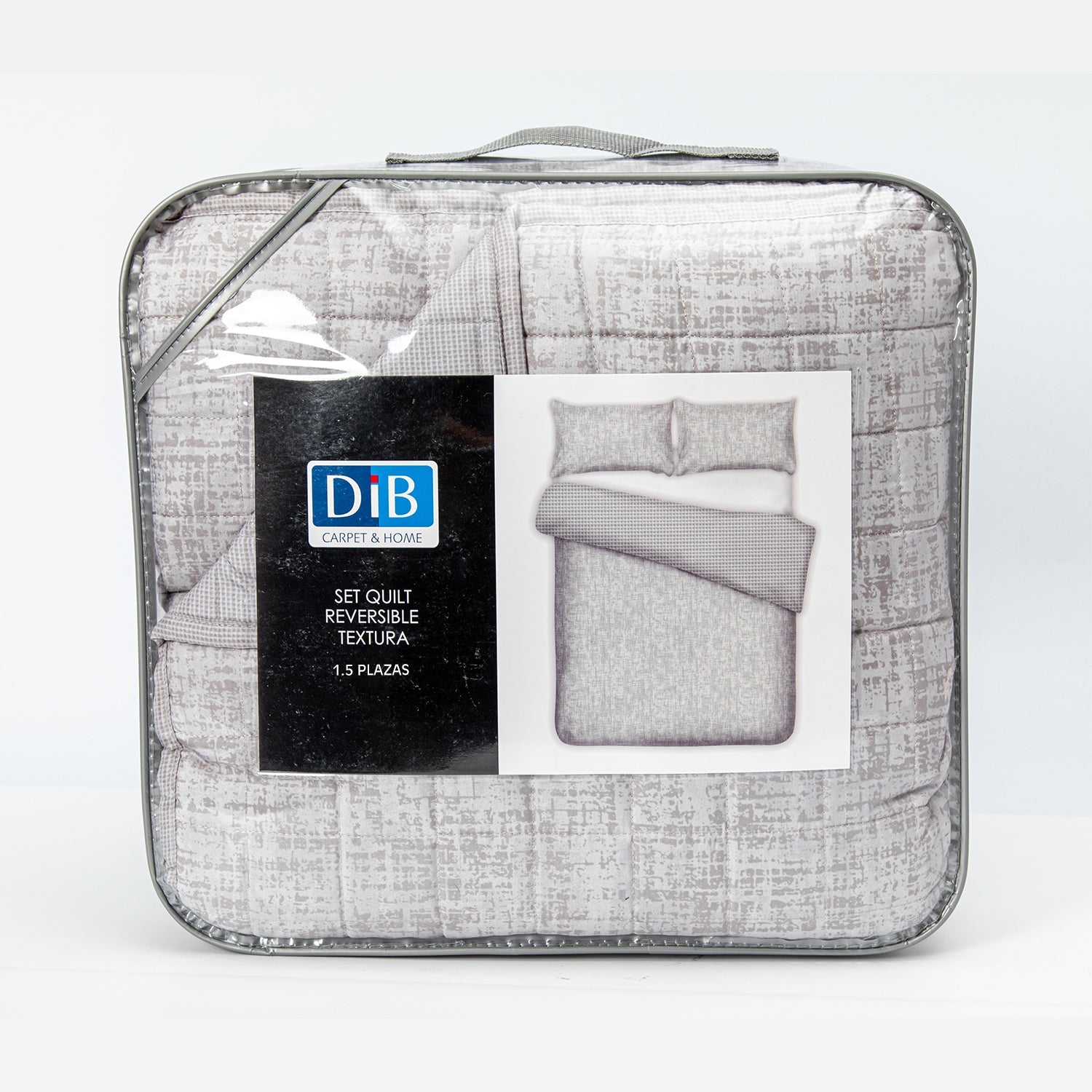 Quilt Reversible Textura 1.5P Gris DIB
