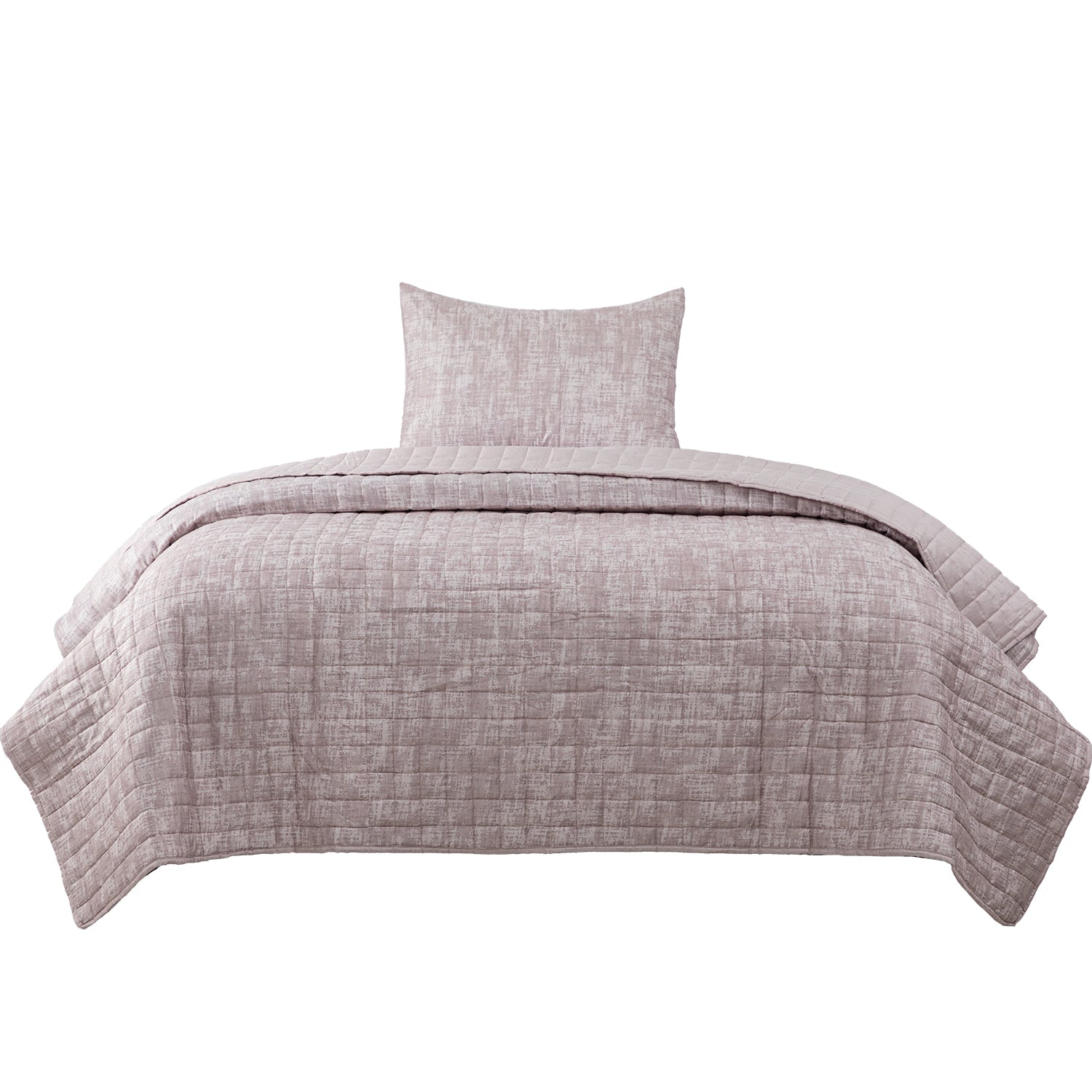 Quilt Reversible Textura 1.5P Taupe DIB