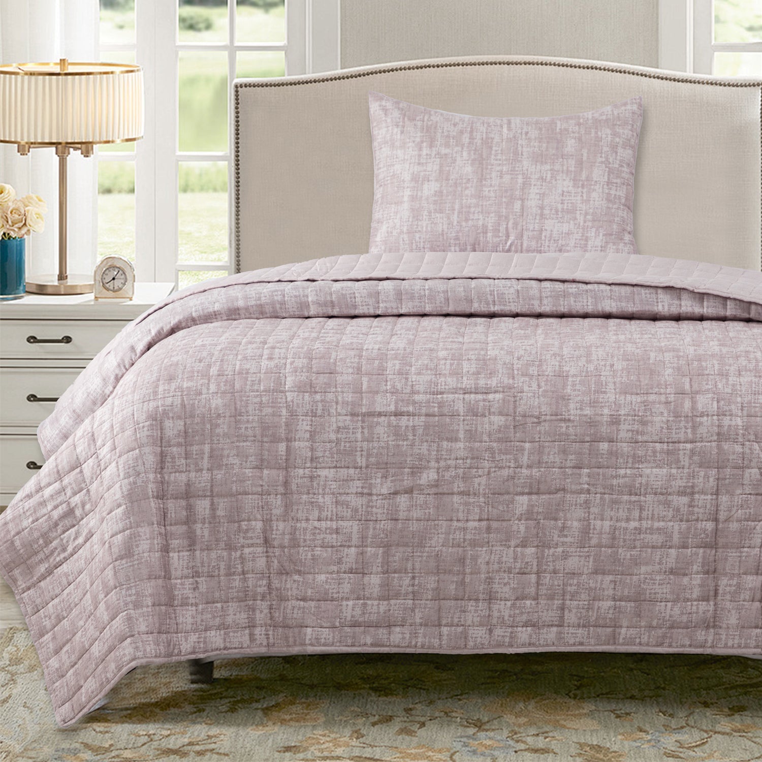 Quilt Reversible Textura 1.5P Taupe DIB