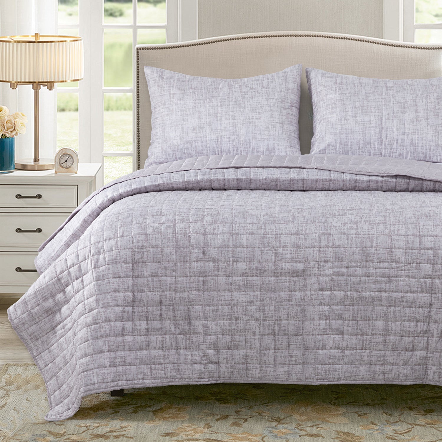 Quilt Reversible Textura 2P Gris DIB