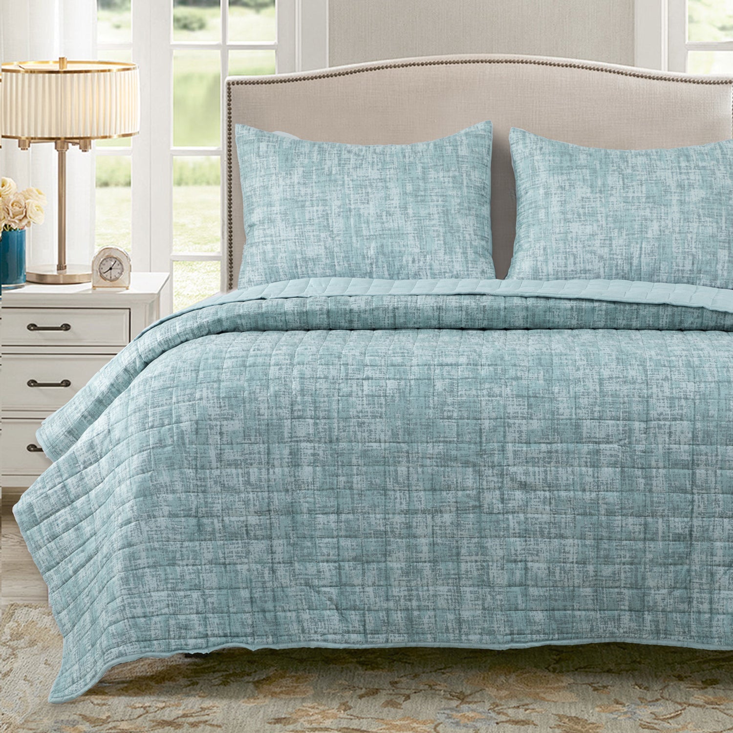 Quilt Reversible Textura King Verde DIB