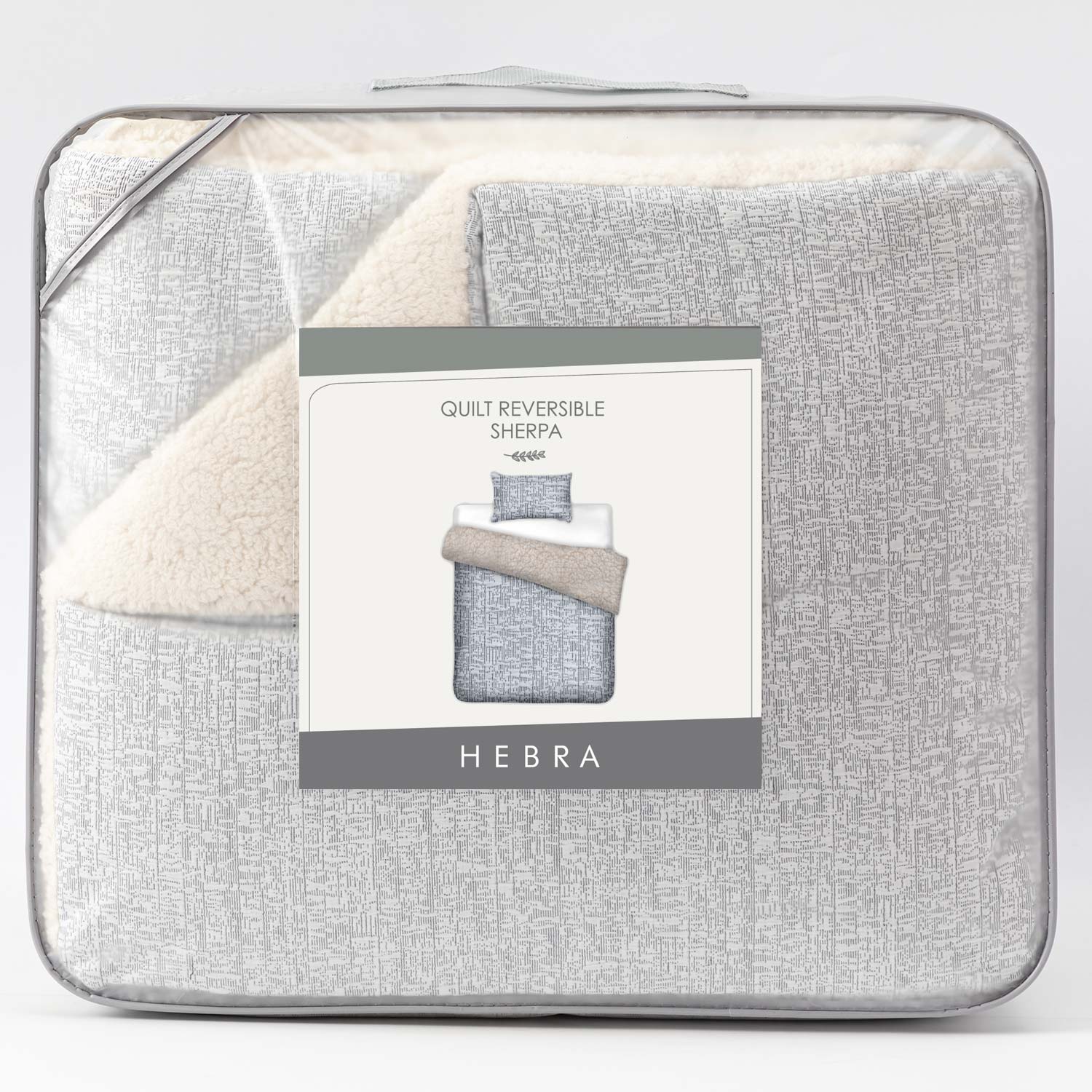 Quilt Reversible Sherpa 1.5 Plaza Gris DIB
