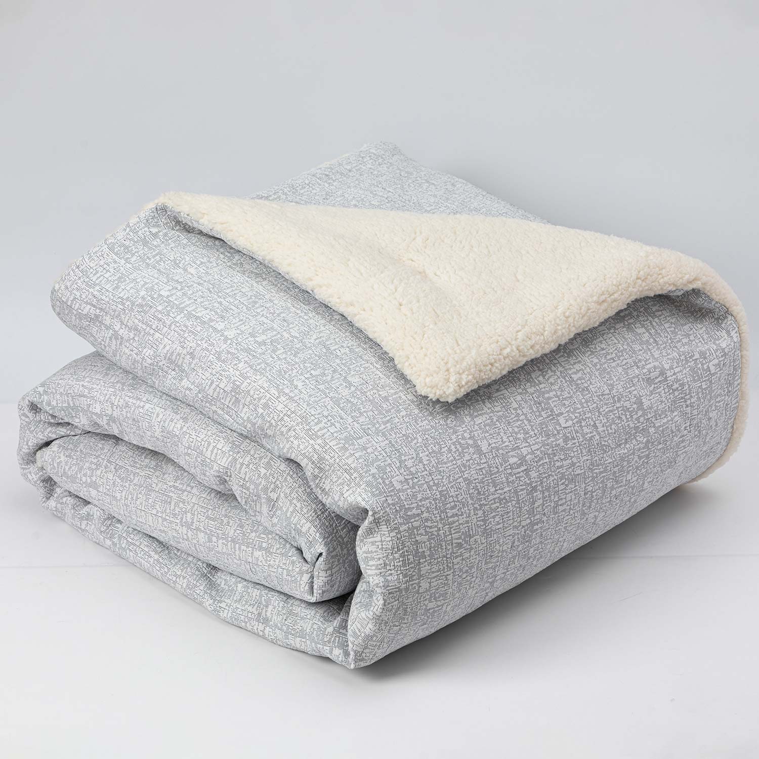 Quilt  Reversible Sherpa 2 Plazas Gris DIB