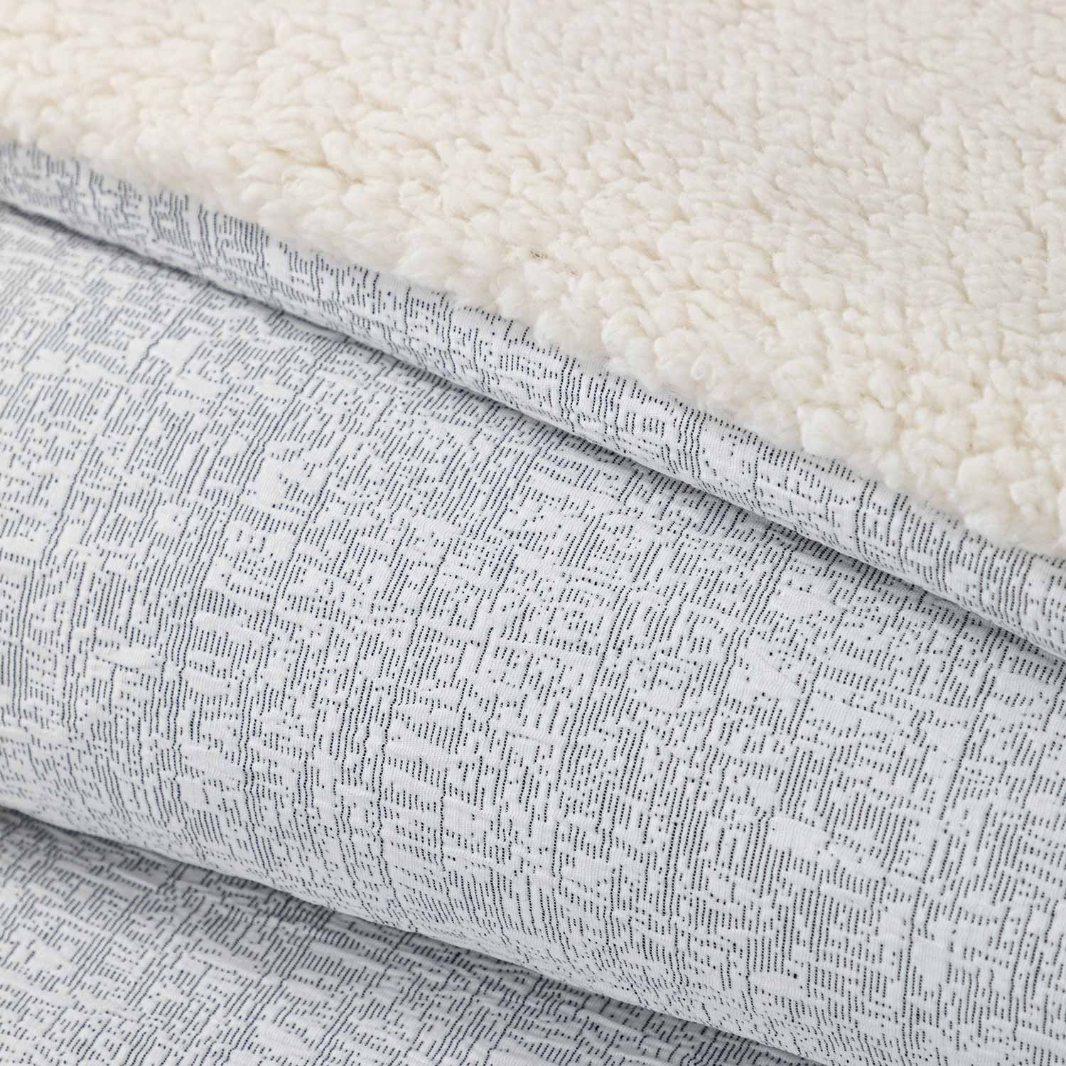 Quilt  Reversible Sherpa 2 Plazas Gris DIB