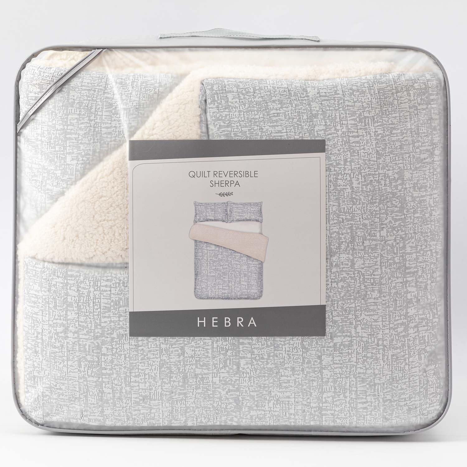 Quilt  Reversible Sherpa 2 Plazas Gris DIB