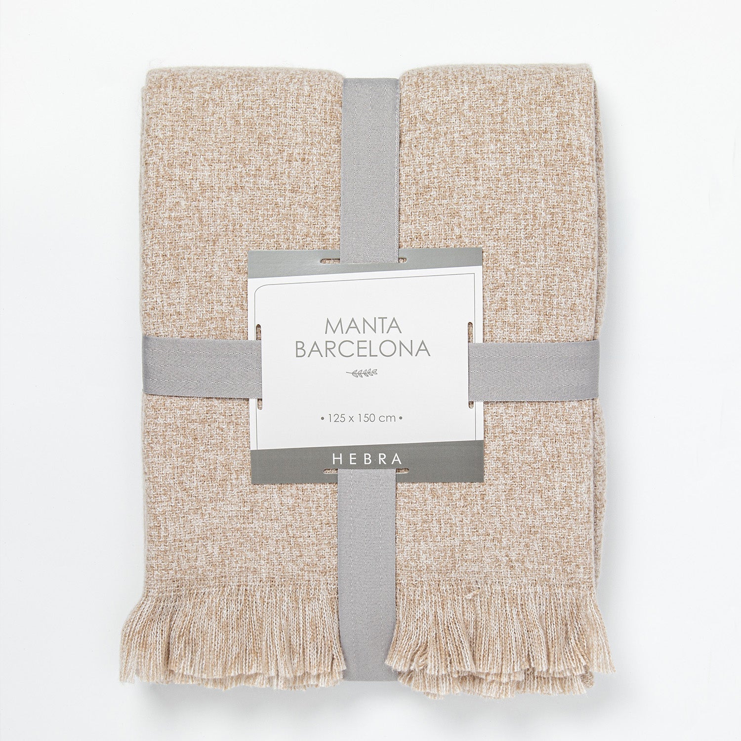 Manta Barcelona 125X150 Beige Hebra