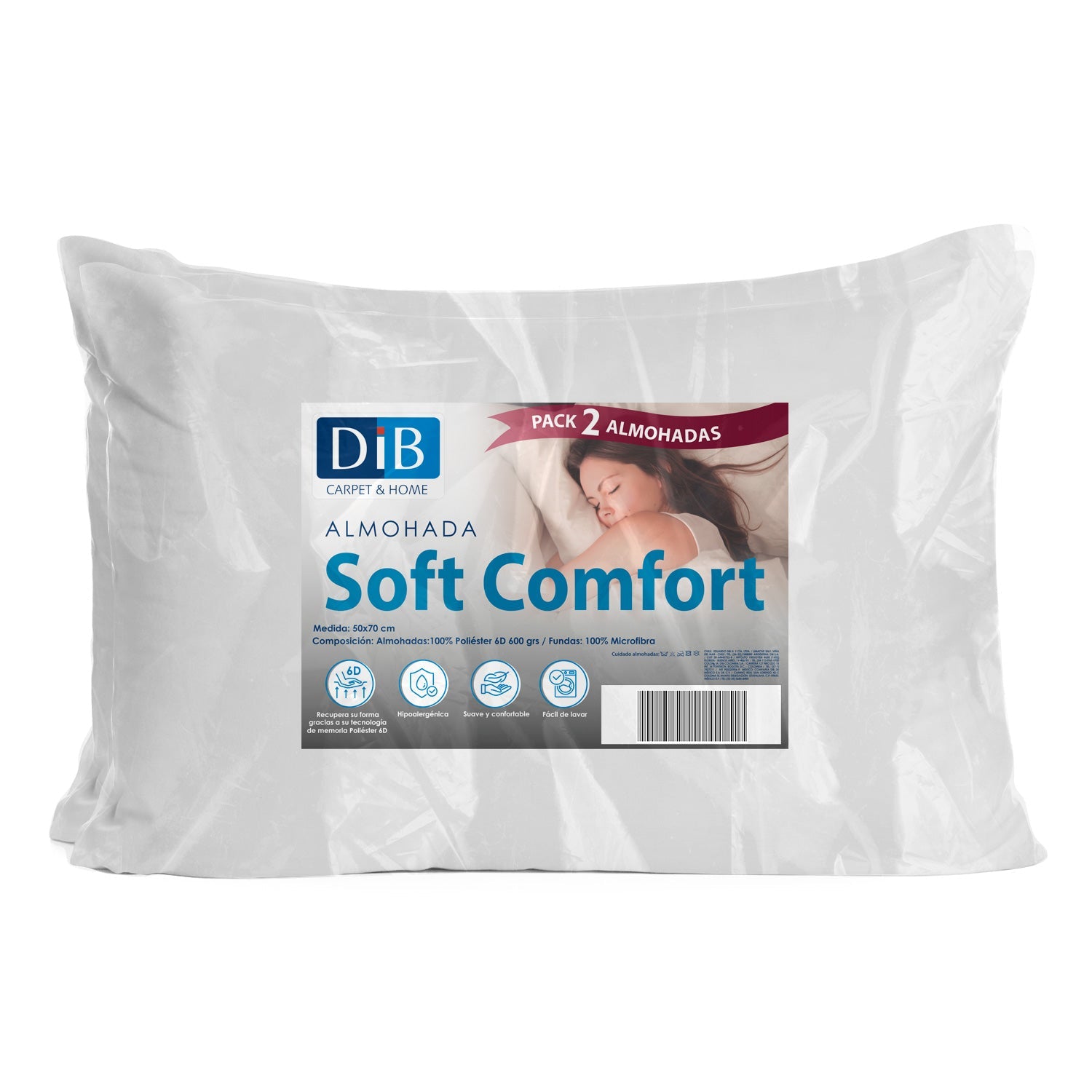 Pack 2 Almohadas Soft Comfort DIB