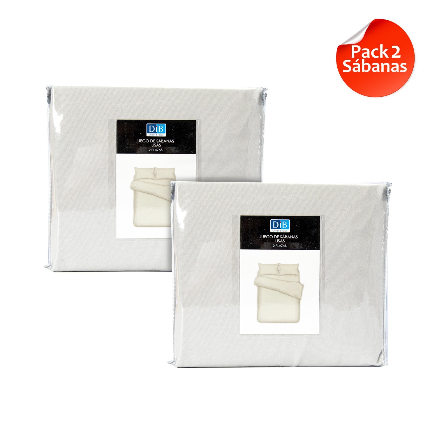 Pack 2 Sabanas Lisas 2P Gris DIB