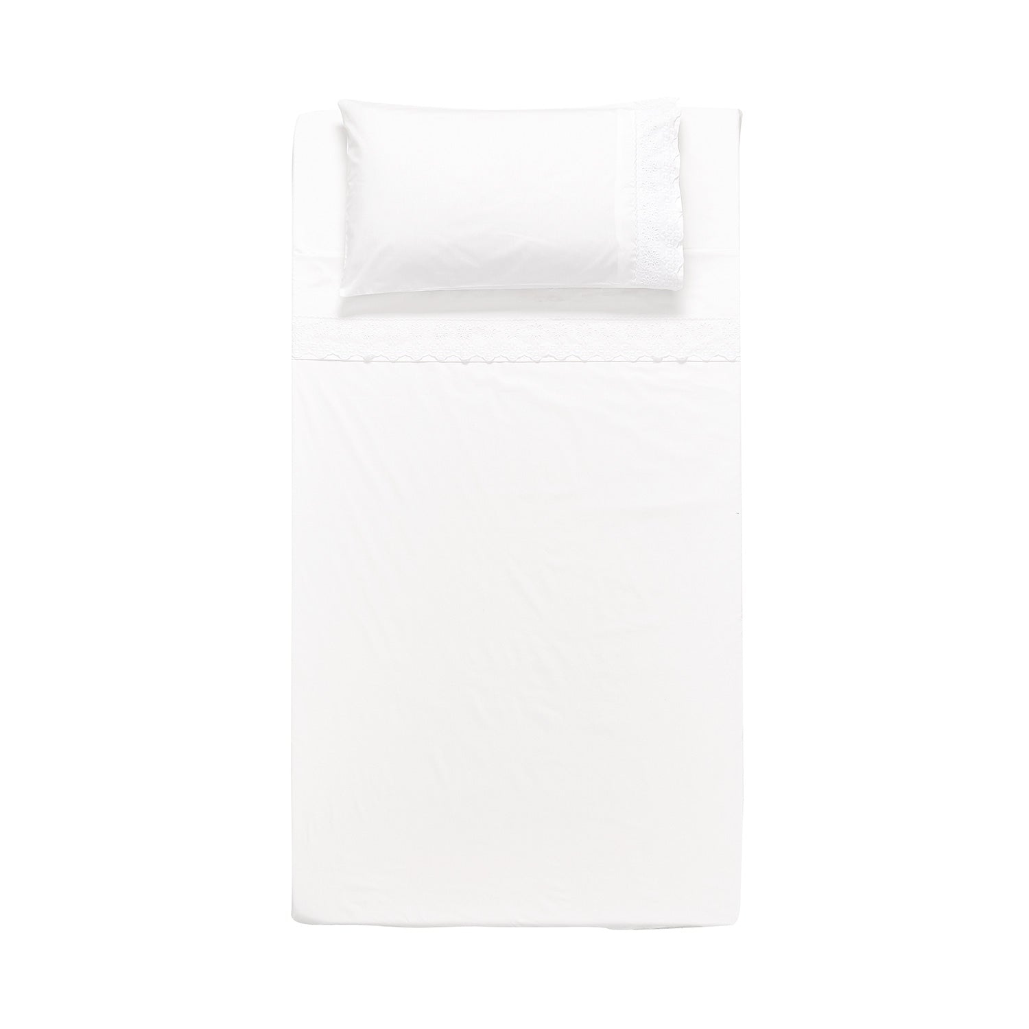 Juego Sabana Broderie Alicante 1.5P 185X270 Blanco DIB
