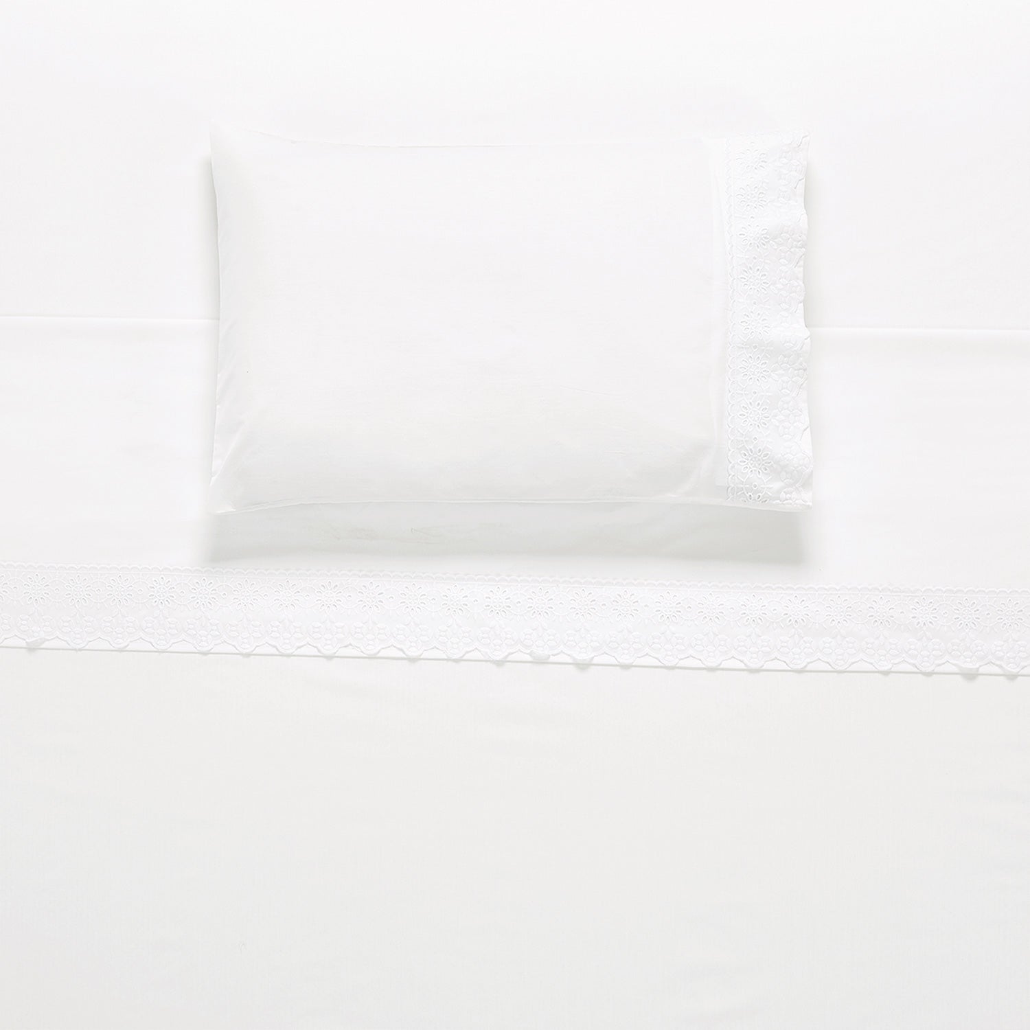 Juego Sabana Broderie Alicante 1.5P 185X270 Blanco DIB
