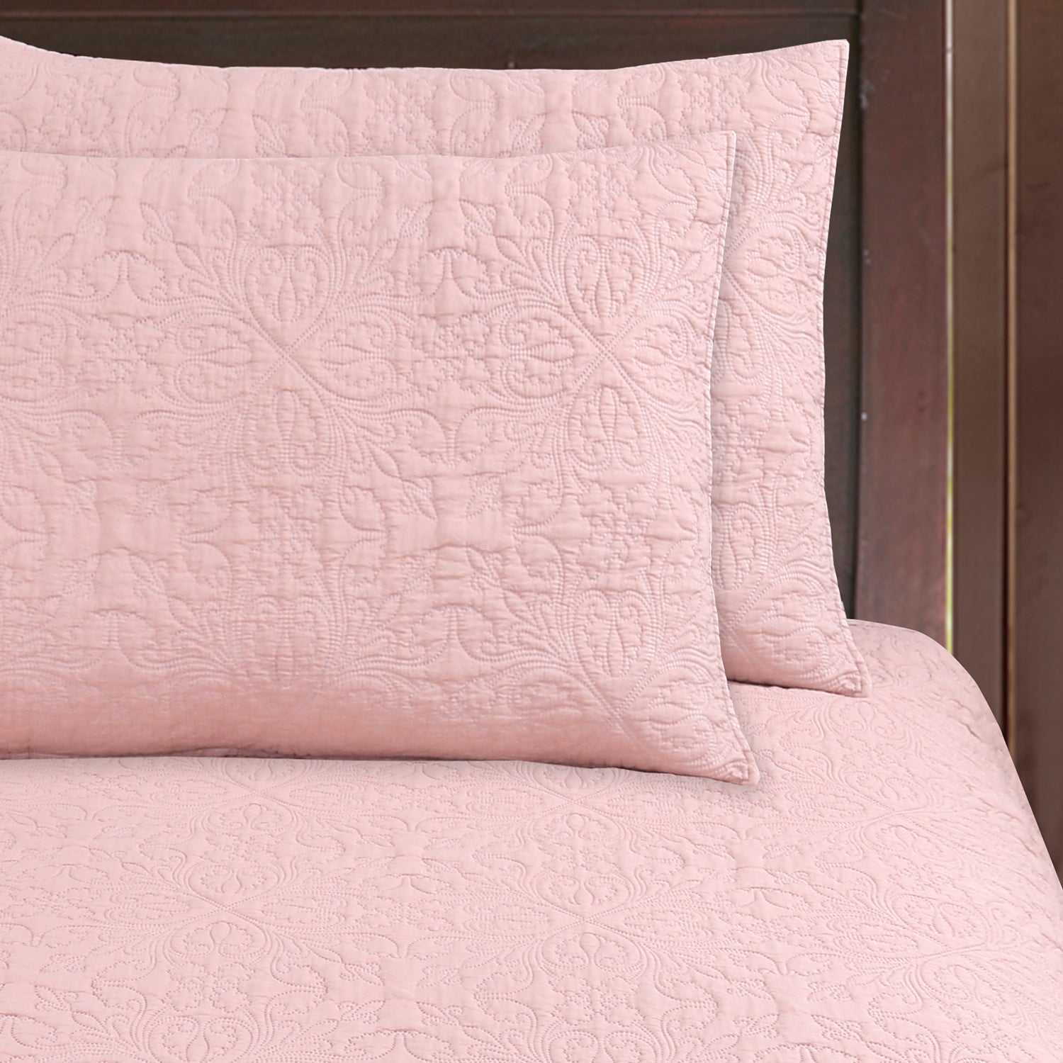 Quilt Hebra Floral King Rosa DIB