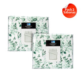 Pack 2 Sabanas Estampadas 1.5P Hojas Verde
