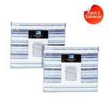 Pack 2 Sabanas Estampadas 2P Líneas Azul