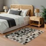 Alfombra Leather Patch Design 60X120 105 Grey