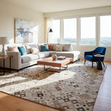 Alfombra Leather Patch Design 160X230 124 Gre Mix