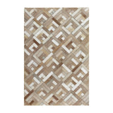 Alfombra Leather Patch Design 190X290 Café/Beige