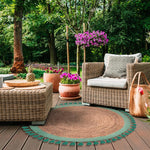 Alfombra de Yute Redonda Malibú Aqua 150x150cm DIB