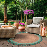 Alfombra de Yute Redonda Malibú Aqua 150x150cm DIB
