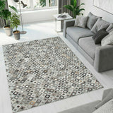 Alfombra Leather Patch Design 140X200 Gris 12400