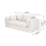 Sofá Lino Siena 3 Cuerpos Beige