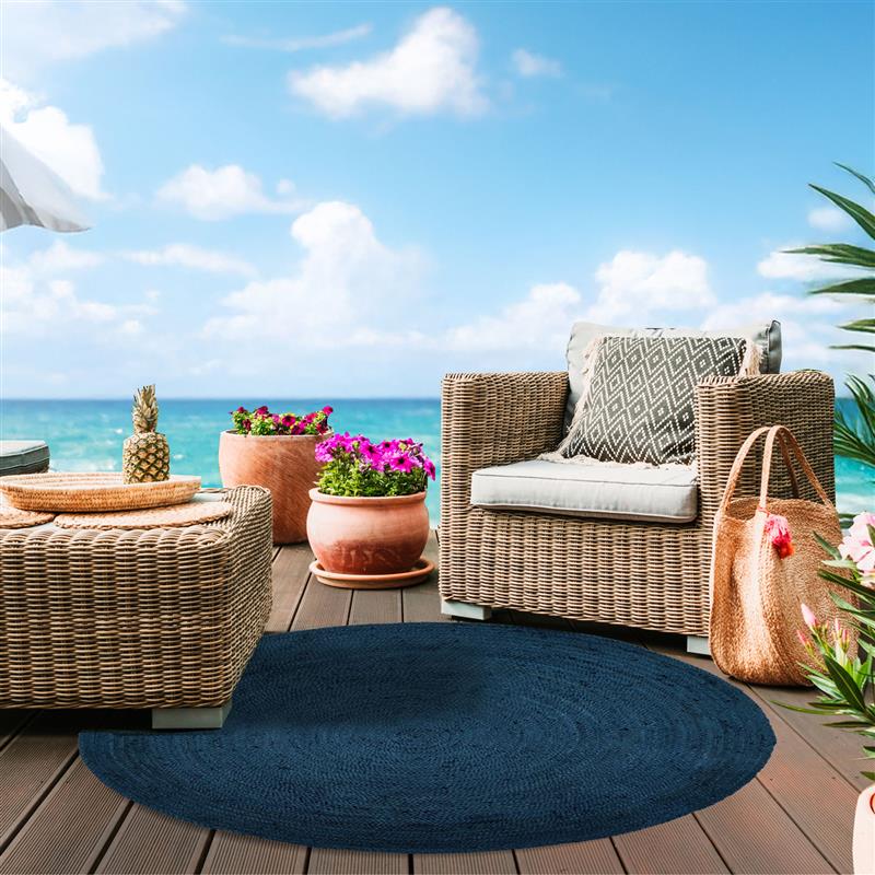 Alfombra Yute Red. Maui 150X150 Azul DIB