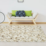 Alfombra Leather Patch Design 190X290 Café/Beige