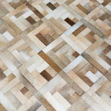 Alfombra Leather Patch Design 190X290 Café/Beige