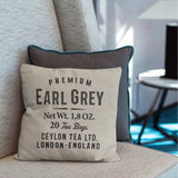 Cojin Lino Look Vintage 45X45 Earl Grey