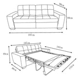 Sofá Cama Boal 3 Cuerpos Gris Claro