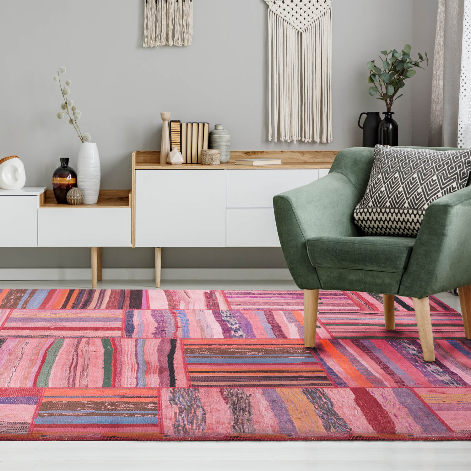 Alfombra Patchwork Turco 200x300 83-12 Natural Red DIB