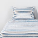 Sabanas Microfibra 1.5 Plaza Lineas Azul /  Beige